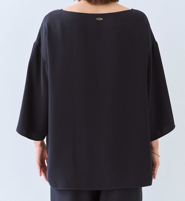  「【セットアップ対応可】ダブルサテンハーフスリーブブラウス」|シャツ・ブラウス|