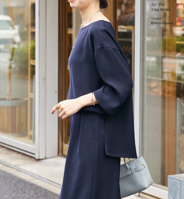  「【セットアップ対応可】ダブルサテンハーフスリーブブラウス」|シャツ・ブラウス|