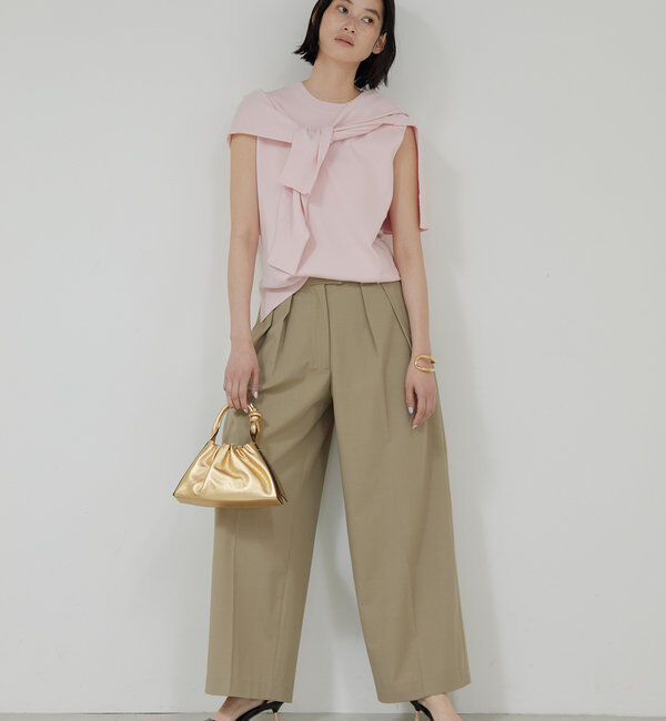  「【新色BR登場/セットアップ対応】ダブルタックパンツ」|スラックス|