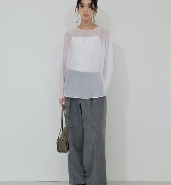  「【手洗い可能】【3サイズ展開】ストライプダブルタックパンツ」|チノ|