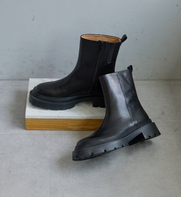  「【2.718】タンクソールブーツ」|ショートブーツ|ブラック