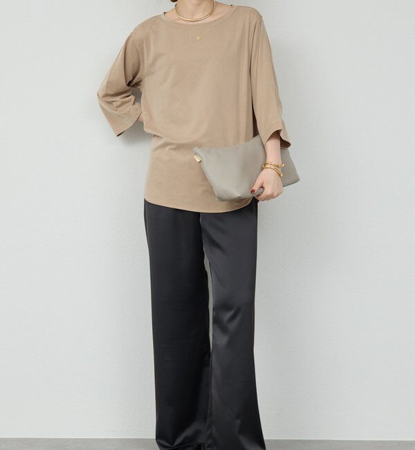  「ワイドドロストサテンパンツ」|チノ|