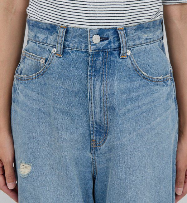  「【PEAS】スラッシュデニムパンツ」|デニム|