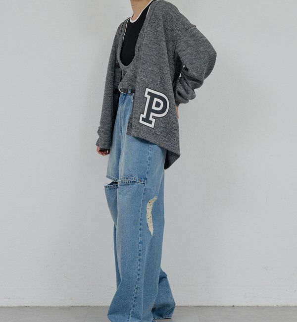  「【PEAS】スラッシュデニムパンツ」|デニム|