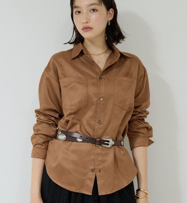  「フェイクスエードシャツ」|シャツ・ブラウス|キャメル