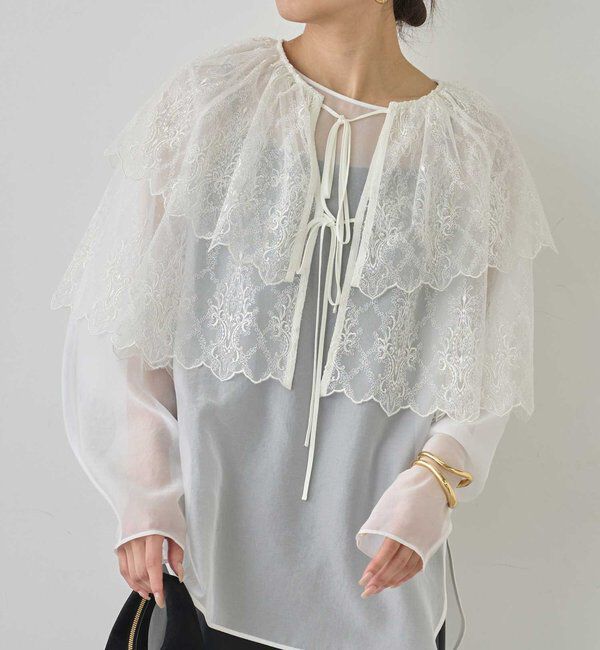  「【25th記念アイテム】スカラップレースボレロ」|シャツ・ブラウス|ホワイト
