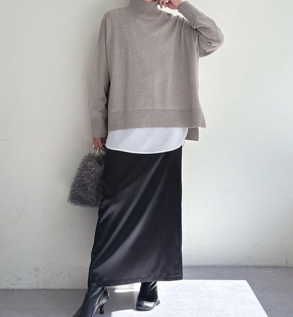  「【手洗い可】【全骨格対応】オーバータートルニット」|ニット・セーター|