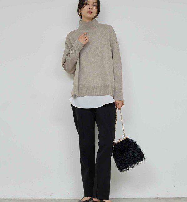  「【手洗い可】【全骨格対応】オーバータートルニット」|ニット・セーター|