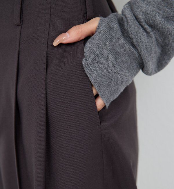  「ベルトレスタックワイドパンツ」|チノ|