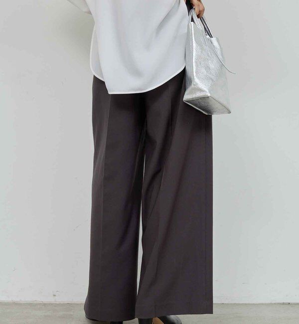  「ベルトレスタックワイドパンツ」|チノ|