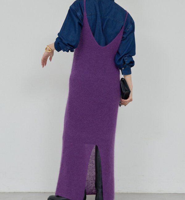  「【比留川游さんコラボ】シアーニットキャミワンピース」|ワンピース|