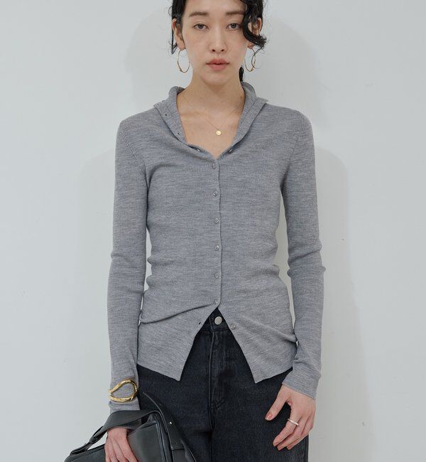  「【比留川游さんコラボ】ハイネックリブカーディガン」|ニット・セーター|