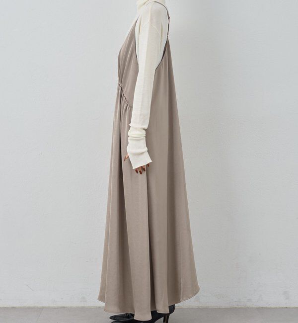  「ディープVサテンキャミワンピース」|ワンピース|