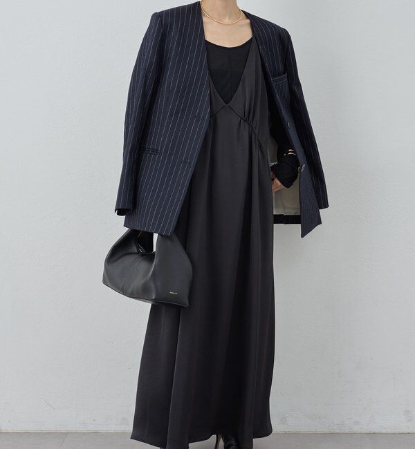  「ディープVサテンキャミワンピース」|ワンピース|