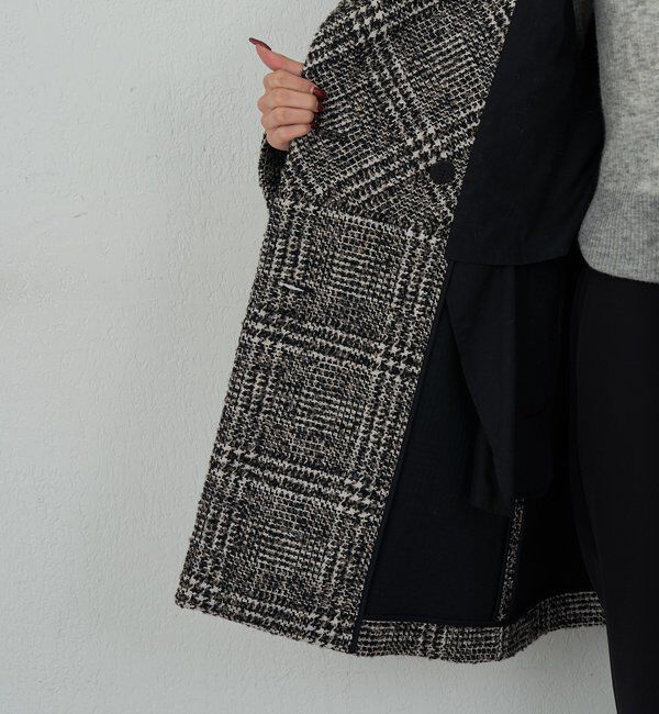  「【HERITANOVUM】 ツィードショールカラーショートコート」|その他|