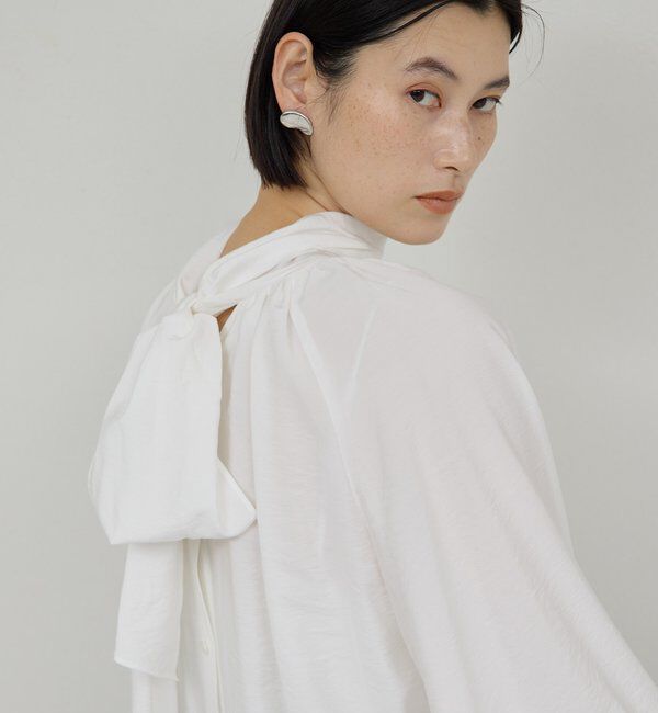  「【上品&times;華やか】【2way】ギャザーボウタイブラウス」|シャツ・ブラウス|