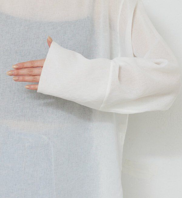  「【手洗い可】ラウンドTガーゼブラウス」|シャツ・ブラウス|