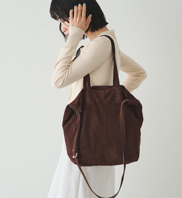  「【再値下げ】スエード2WAYトートバッグ」|トートバッグ|ダークブラウン