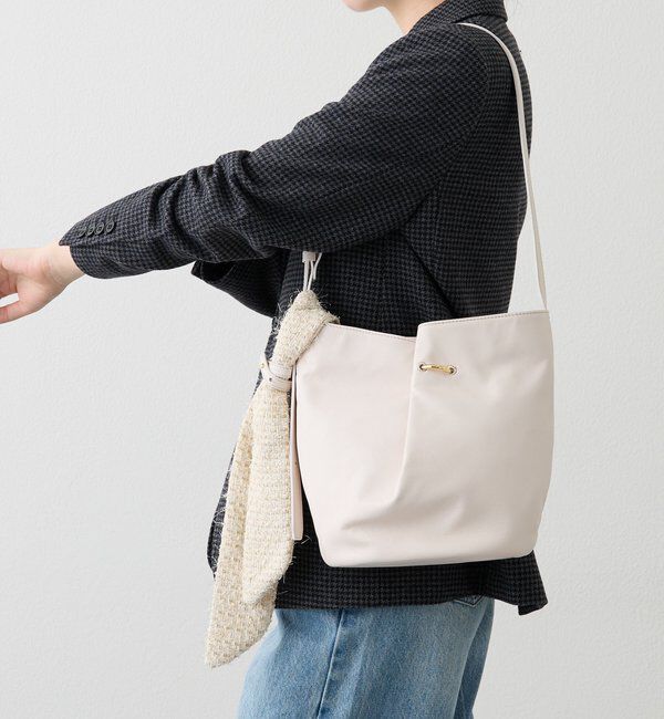  「ツイードスカーフ付きレザー2WAYショルダーバッグ」|ショルダー・メッセンジャー|