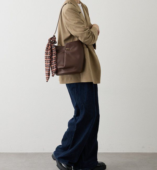  「ツイードスカーフ付きレザー2WAYショルダーバッグ」|ショルダー・メッセンジャー|