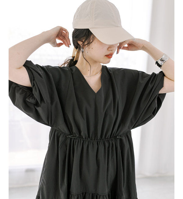  「【3サイズ展開】ドロストギャザーワンピース」|ワンピース|