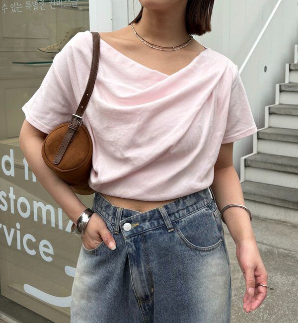  「【全骨格対応◎/6色展開】オフショルTシャツ」|Tシャツ・カットソー|