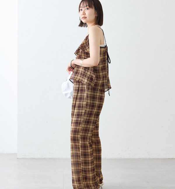  「チェックフリルキャミ」|シャツ・ブラウス|