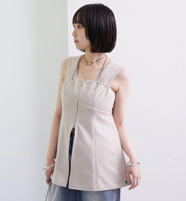  「フェイクスウェードペプラムビスチェ」|シャツ・ブラウス|