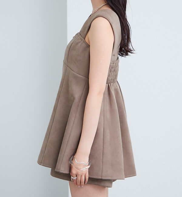  「フェイクスウェードペプラムビスチェ」|シャツ・ブラウス|