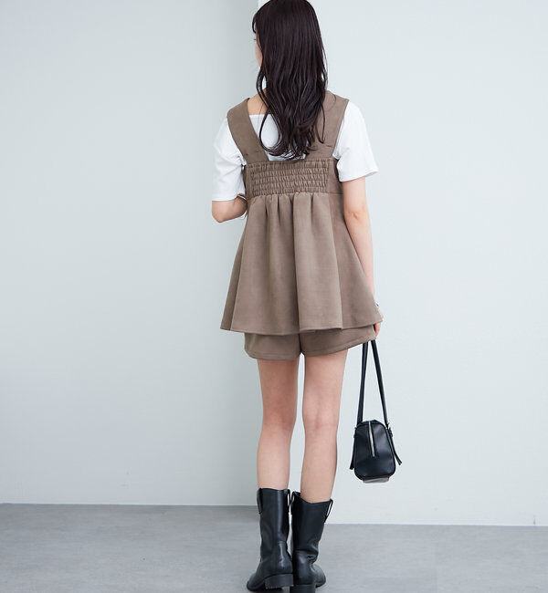  「フェイクスウェードペプラムビスチェ」|シャツ・ブラウス|