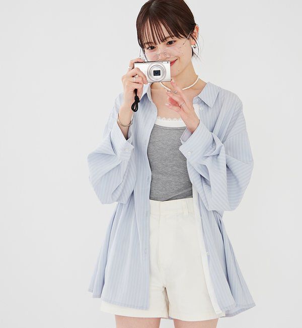  「[森川企画]レイヤードストライプドロストシャツ」|シャツ・ブラウス|