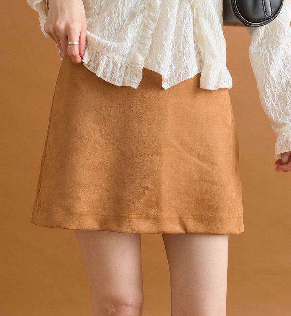  「フェイクスウェードミニスカパン」|スカート|キャメル