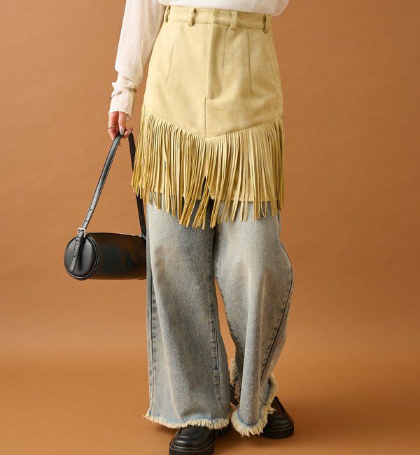  「フェイクスウェードフリンジスカート」|スカート|
