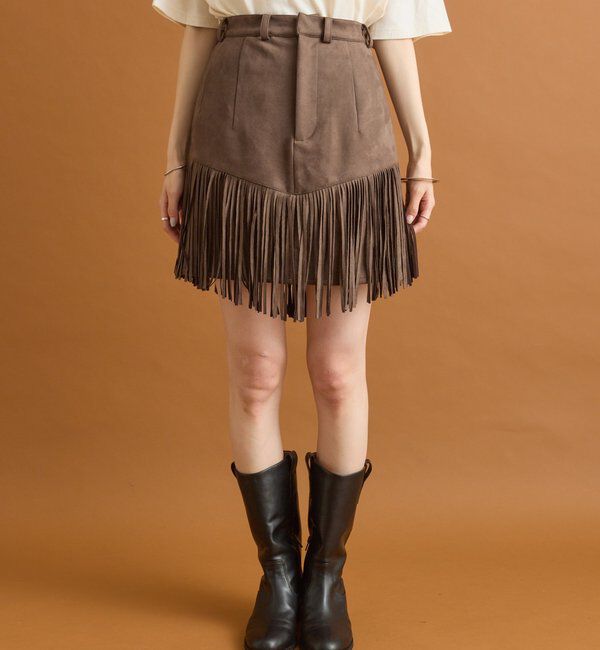  「フェイクスウェードフリンジスカート」|スカート|