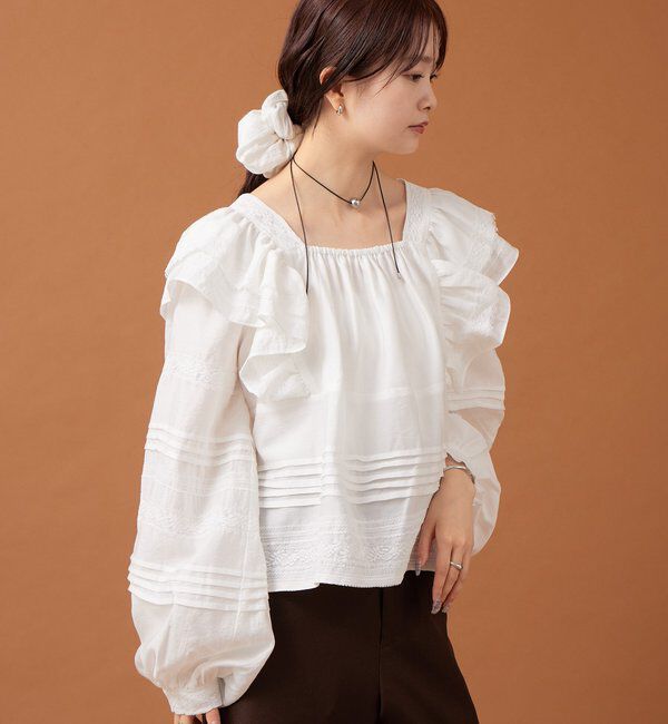  「ショルダーフリルブラウス」|シャツ・ブラウス|