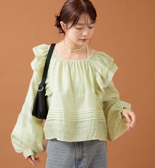  「ショルダーフリルブラウス」|シャツ・ブラウス|