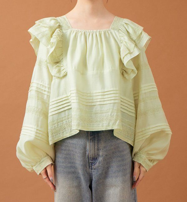  「ショルダーフリルブラウス」|シャツ・ブラウス|