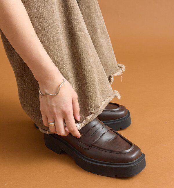  「ボリュームソールローファー」|ローファー|ブラウン