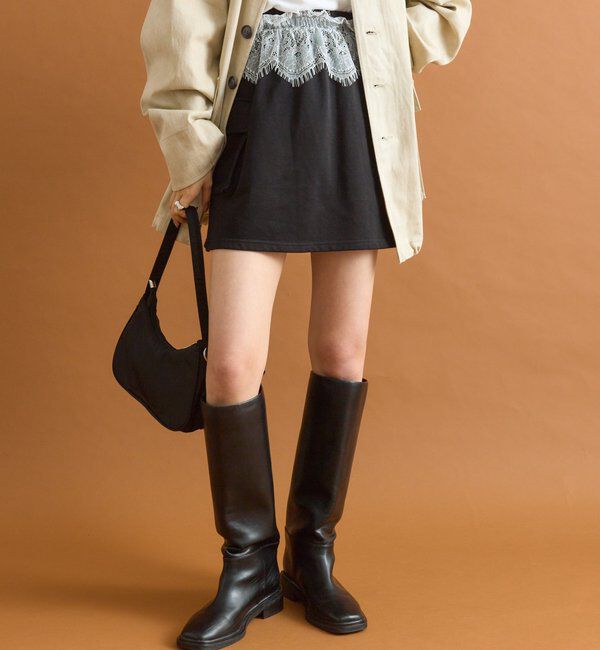  「ウエストレーススウェットミニスカート」|スカート|