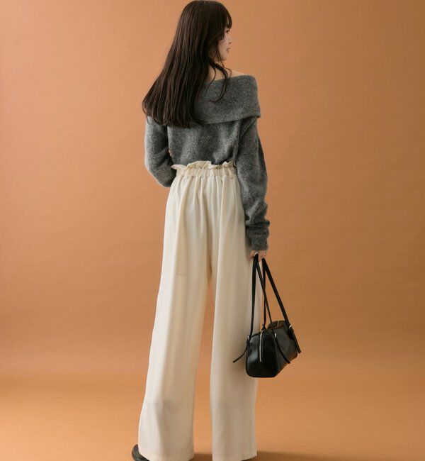  「【オールシーズン対応/WEB限定アイボリー】フリルイージーパンツ」|チノ|