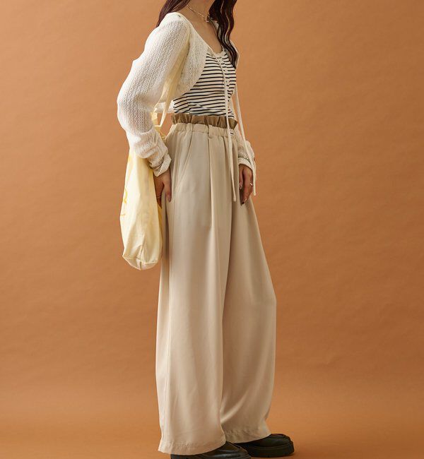  「【オールシーズン対応/WEB限定アイボリー】フリルイージーパンツ」|チノ|