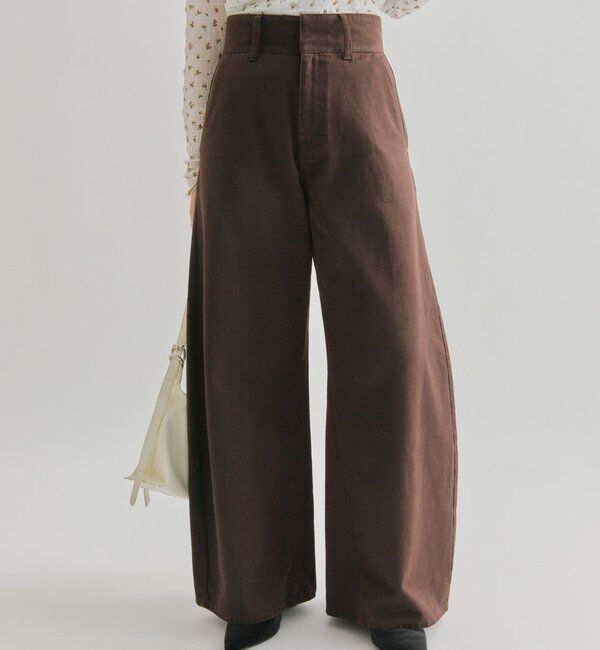  「【バックスタイルがポイント！新色ネイビー】バックシャンカーブデニム」|デニム|ブラウン