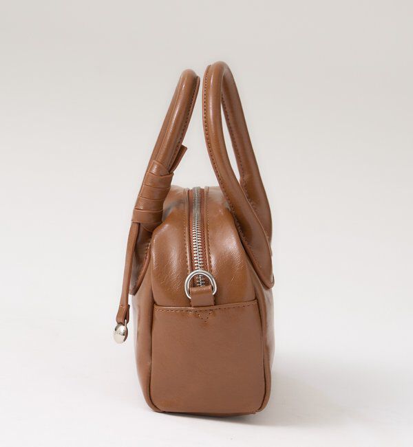  「loti サークルプレート付きスクエアボストンBAG」|ボストンバッグ|