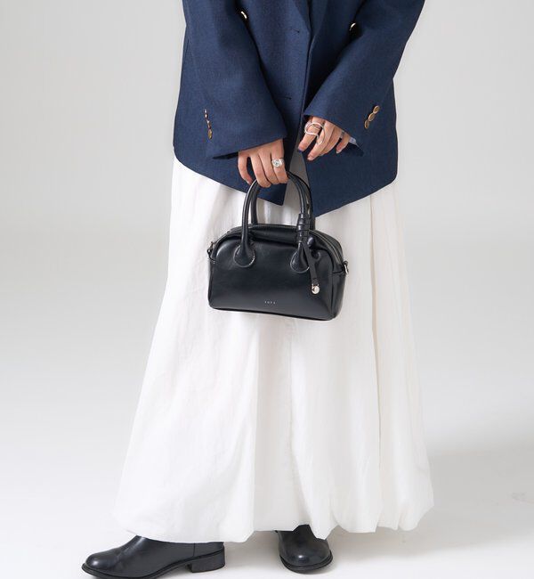  「loti サークルプレート付きスクエアボストンBAG」|ボストンバッグ|