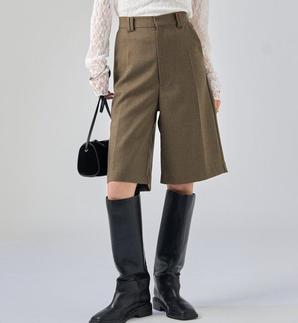  「ウールライクハーフパンツ」|チノ|