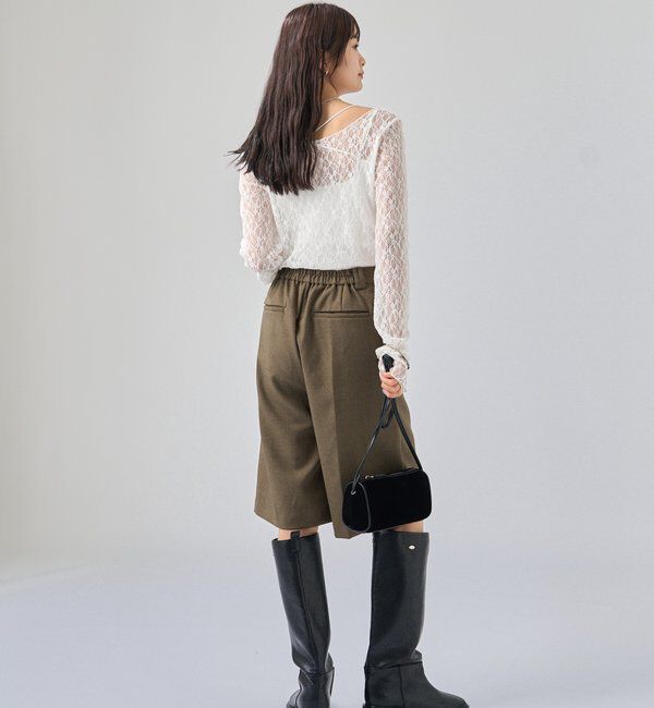  「ウールライクハーフパンツ」|チノ|