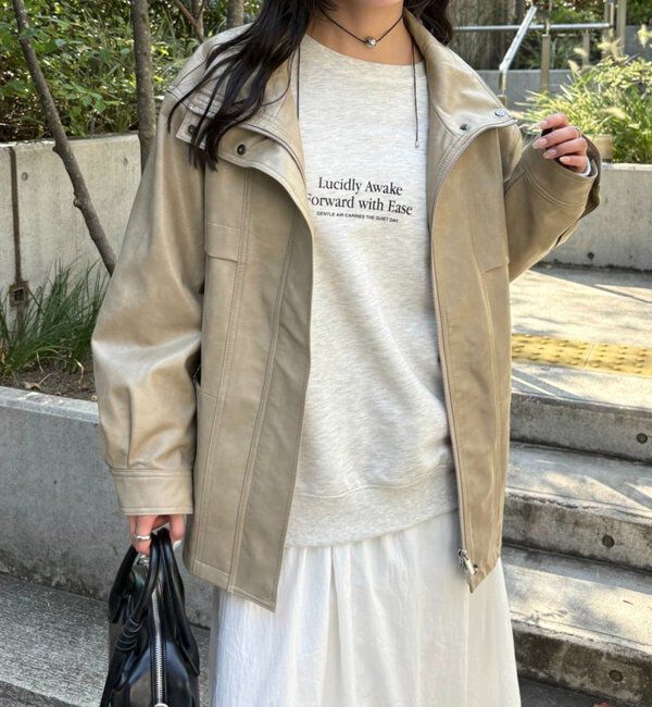  「ドロストフェイクレザーブルゾン」|ブルゾン・スタジャン|