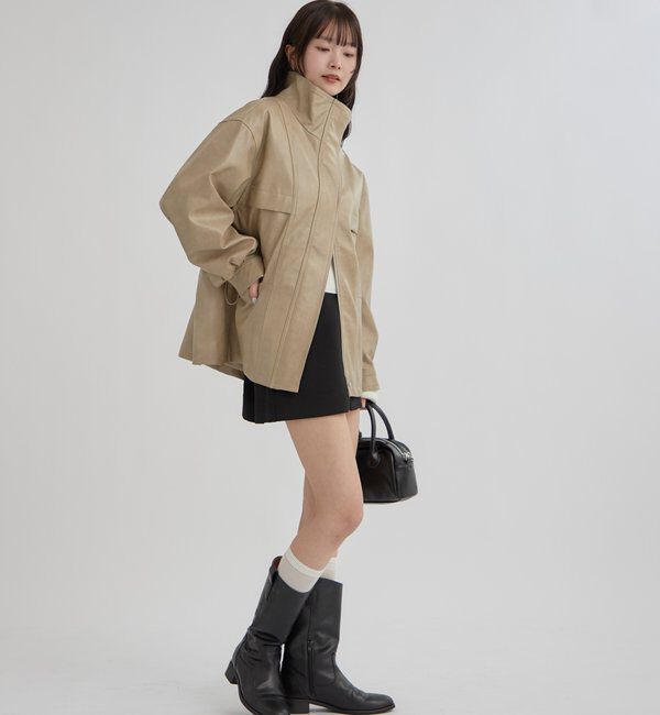  「ドロストフェイクレザーブルゾン」|ブルゾン・スタジャン|