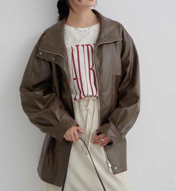  「ドロストフェイクレザーブルゾン」|ブルゾン・スタジャン|