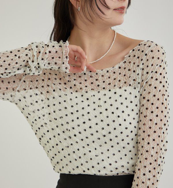  「ドットレースプルオーバー」|Tシャツ・カットソー|